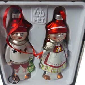 Ikea  Glass Ornaments - Boy & Girl Design By Gunilla Byström